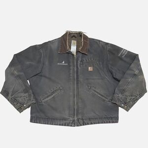 Vintage Carhartt Detroit Jacket XL‎ Y2K Work Wear J97 BLK Distressed Faded